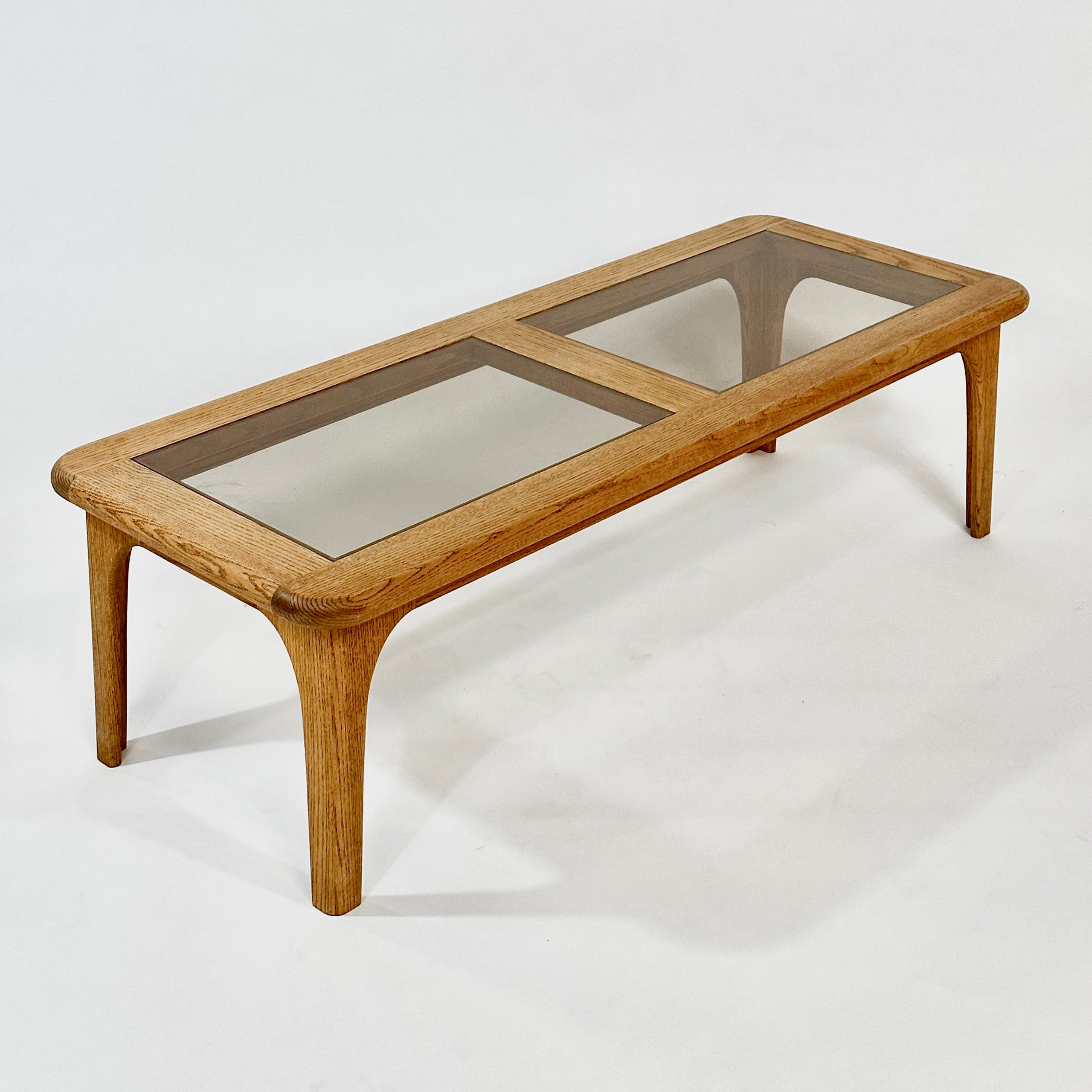 Vintage Oak and Smoked Glass Coffee Table Habitat for Humanity