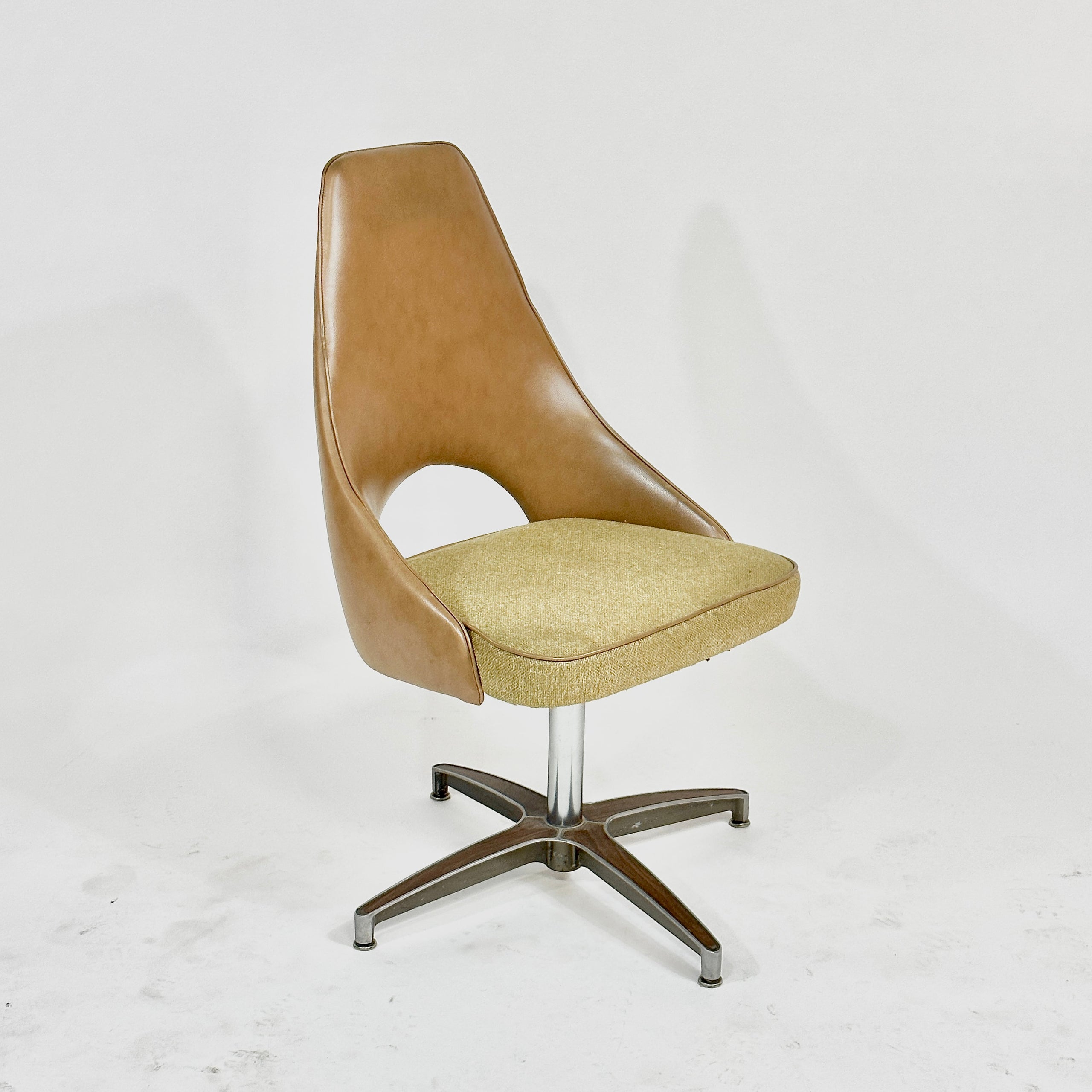 MidCentury Yellow Upholstered Swivel Chair Habitat for Humanity