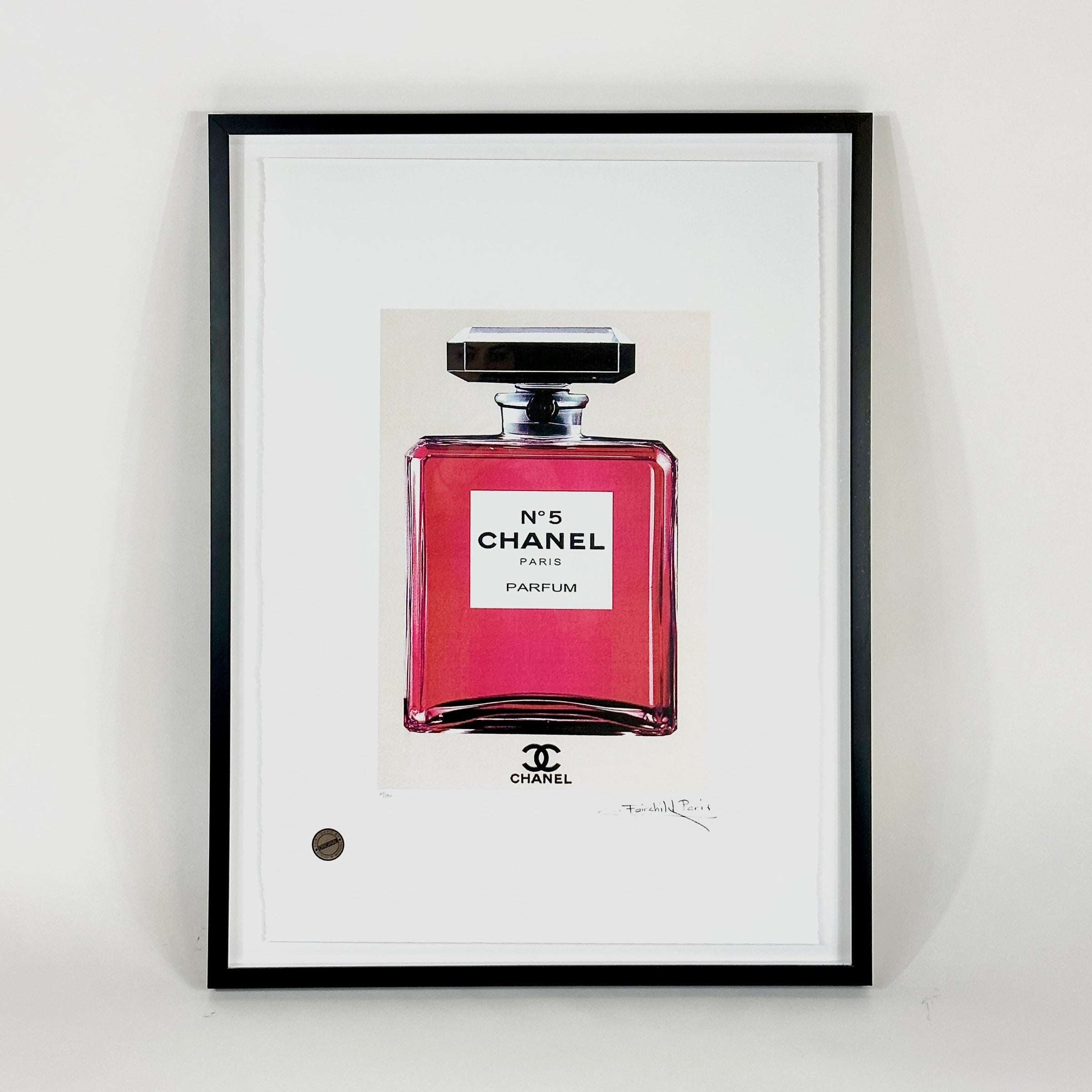 Chanel 5 Wall Art Original Vintage Print Perfume Bottle 