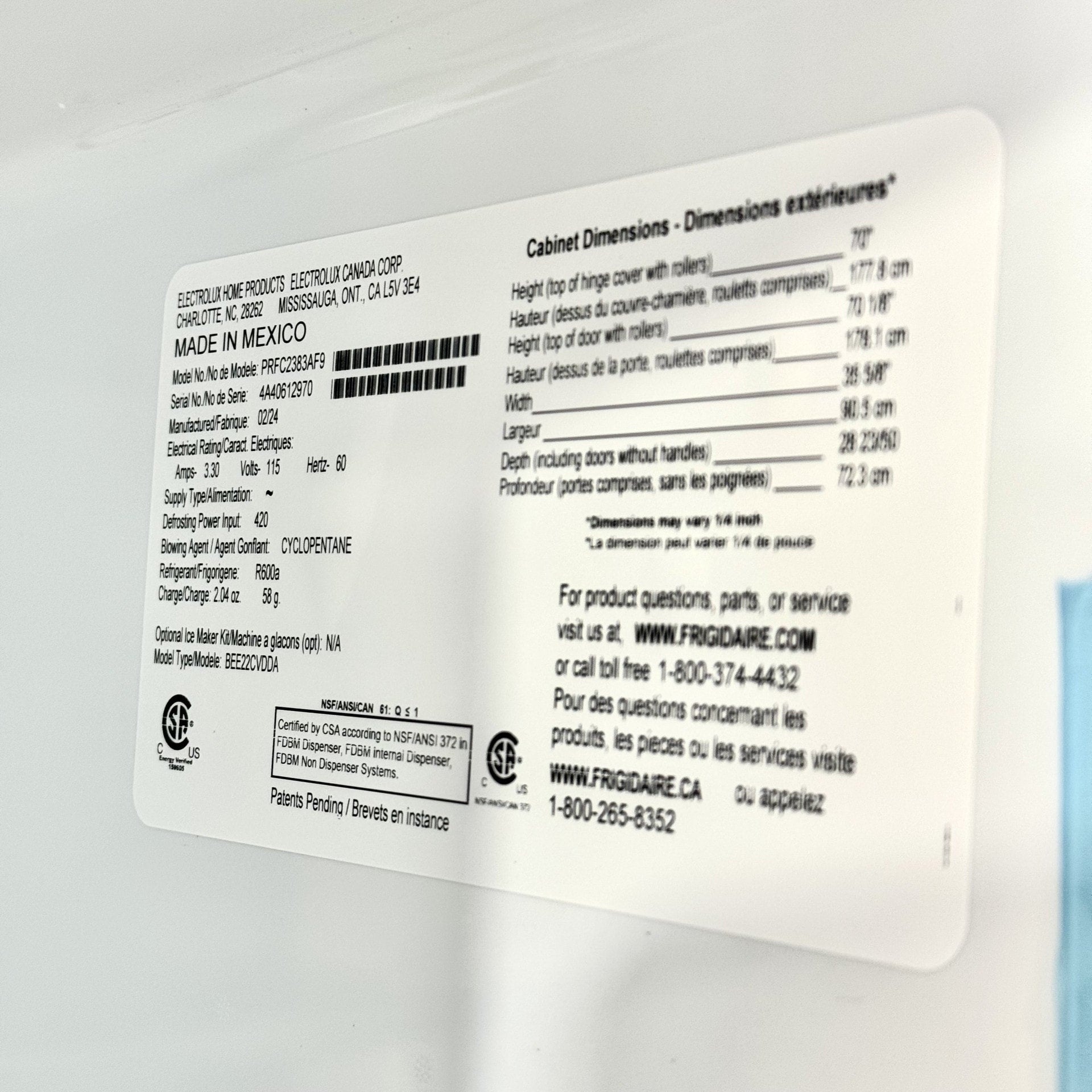 Frigidaire Professional 21.6 cu. ft. Refrigerator Habitat for